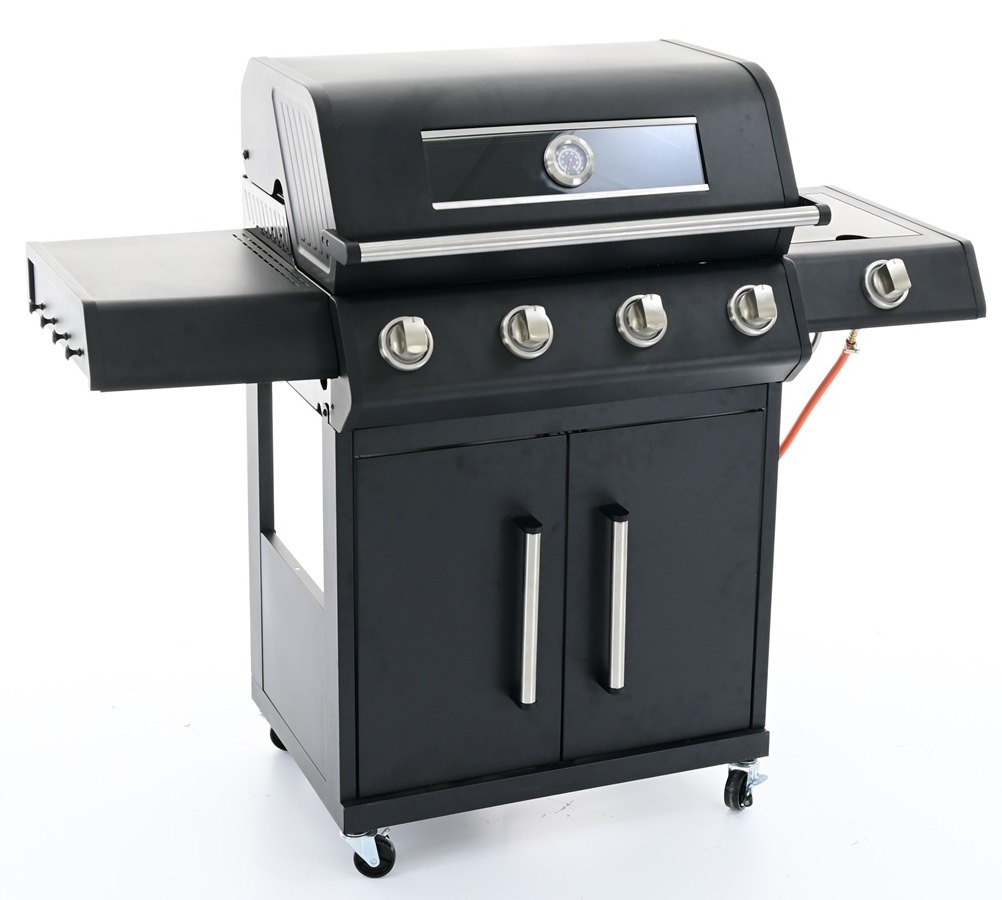 RIWALL PRO RGG 41 EXL LUXUSNÝ PLYNOVÝ GRIL 17 KW SO ŠTYRMI HORÁKMI A BOČNÝM VARIČOM