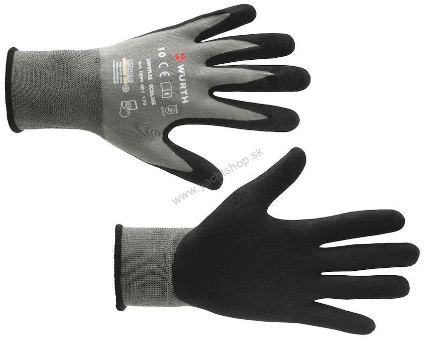 WURTH OCHRANNÉ PRACOVNÉ RUKAVICE SOFTFLEX ECOLINE VEĽKOSŤ 9