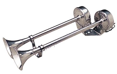 NIKI Elektrický klaksón dvojitý nerezový 470 mm, 24 V