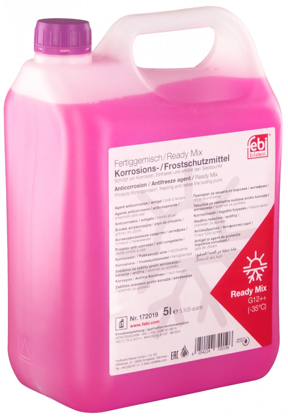 FEBI Nemrznúca zmes fialová (G12+) -35°C, 5 L