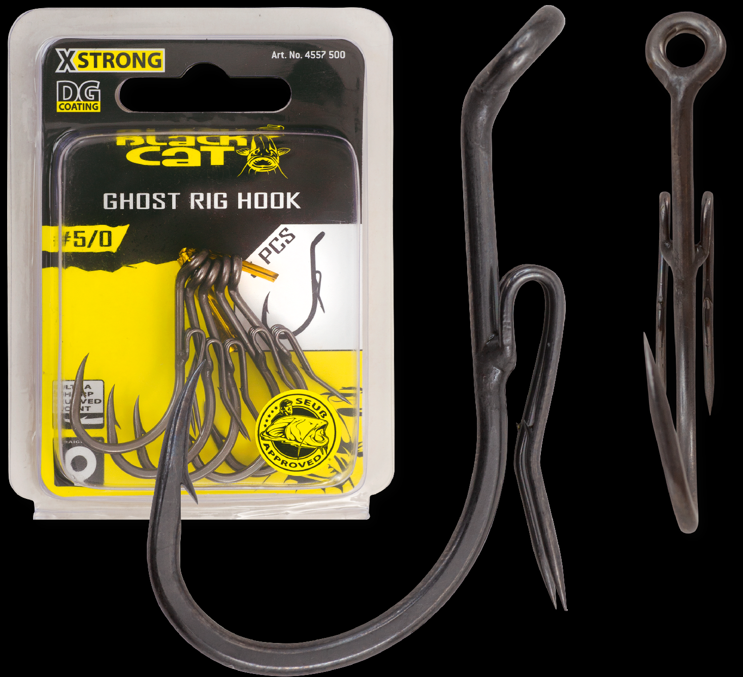 BLACKCAT #7/0 Ghost Rig Hook DG DG coating 5 pcs