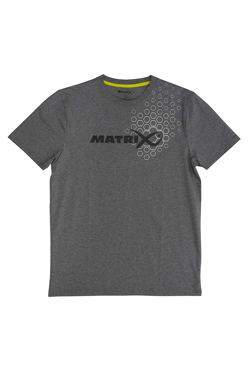 MATRIX Hex Print T-Shirt (Grey Marl) Variant: Matrix Hex Print T-Shirt Grey - S