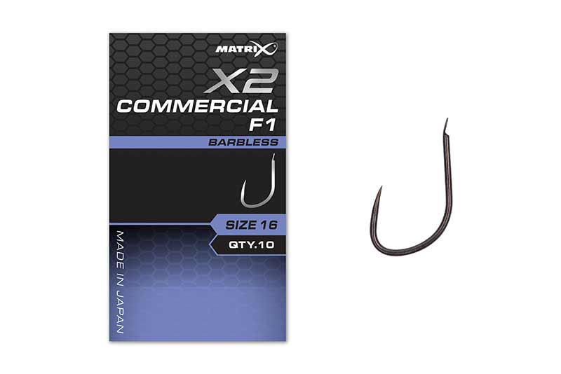 MATRIX X2 - Commercial F1 Hooks Variant: X2 Commercial F1 Size 16 Barbless