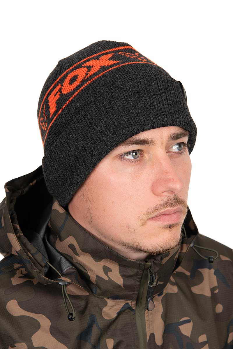 FOX Collection Beanie Hat - Black & Orange Variant: Fox Collection Beanie B/O
