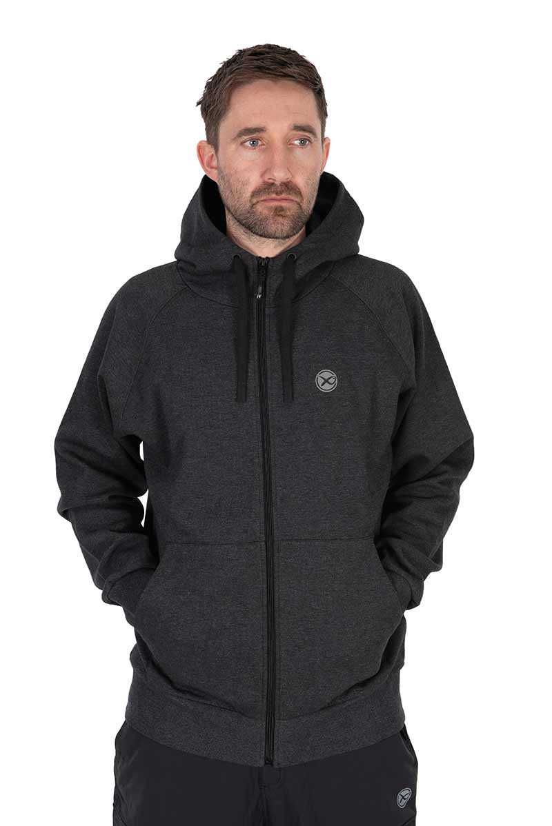 MATRIX  Zipped Hoody – Charcoal Marl Variant: Matrix Charcoal Marl Zip Hoody - XXL
