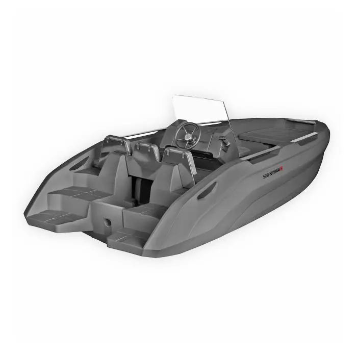 SEA STORM 17 HDPE Extra odolný plastový čln z polyetylénu 518 cm Farba: Svetlošedá
