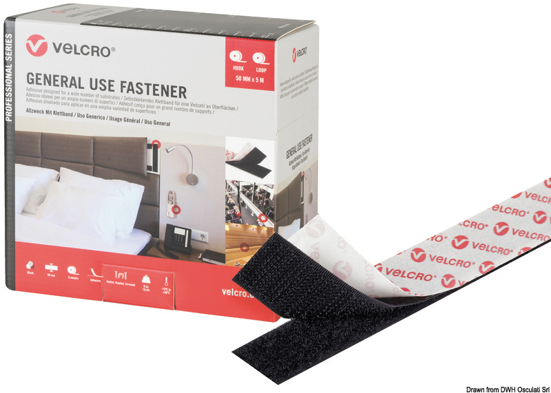 Značka VELCRO GENERAL USE m 5 x 50 mm čierna  VELCRO® Brand GENERAL USE m 5 x 50 mm black