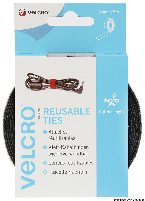 VELCRO Brand ONE-WRAP® Rolls mm10 x 5mt čierna  VELCRO® Brand ONE-WRAP® Rolls mm10 x 5mt black