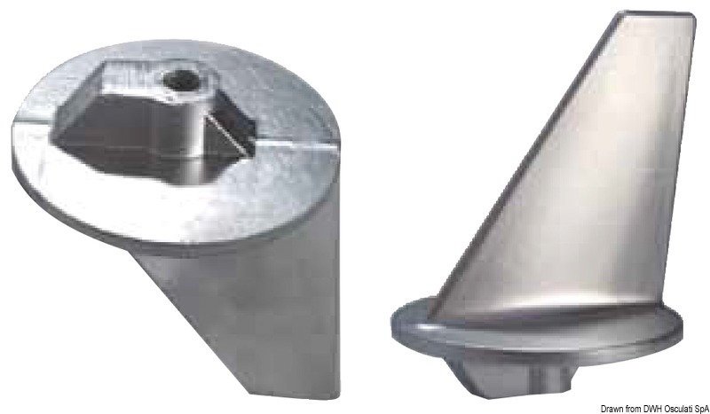 TECNOSEAL Zinková anóda pre zadný pohon  Zinc fin anode for stern drive