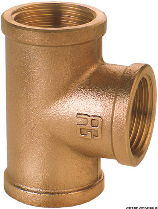GUIDI bronz F-F-F T-koncovka 3/8"  GUIDI bronze F-F-F T-fitting 3/8" Variant: GUIDI 3-cestné bronzové pripojenie vnútorný závit 3/8"