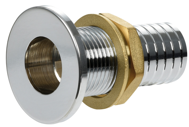 OSCULATI Chrómovaná mosadzná montáž pod trup 3/8" x 15 mm  Thru hull flush mount chromed brass 3/8" x 15 mm Variant: Chrómovaný mosadzný vývod 1/2" x…