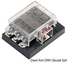 OSCULATI Držiak poistiek s čepeľou 6 miest  Blade fuse holder box 6 seats Variant: Skrinka pre žalúziový zámok 6 miest