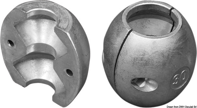 TECNOSEAL Olivová anóda na hriadeli vrtule 19 mm (3/4")  Propeller shaft olive anode 19 mm (3/4") Variant: Anódová matica v tvare hriadeľa 19 mm…