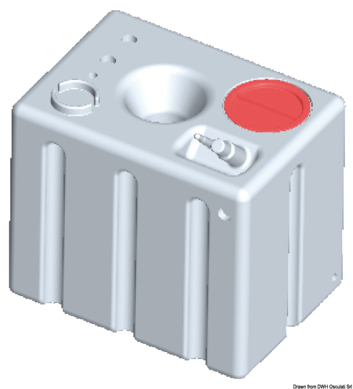OSCULATI Horizontálna pevná modulárna nádrž na pitnú vodu 172l  Horizontal rigid modular tank drinkable water 172l Variant: Vertikálna pevná nádrž na…
