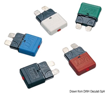 OSCULATI Vynulovateľná nožová poistka 10 A  Resettable blade fuse 10 A Variant: Rücksetzbare Lamellensicherung 5 A