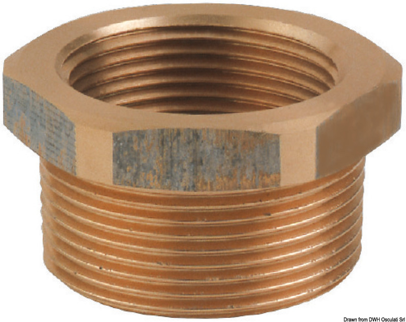 GUIDI bronzový konektor M-F 3/8" x 1/4"  GUIDI bronze M-F connector 3/8" x 1/4" Variant: GUIDI Redukčná objímka vonkajší/vnútorný závit 1"1/2 x 1"1/4
