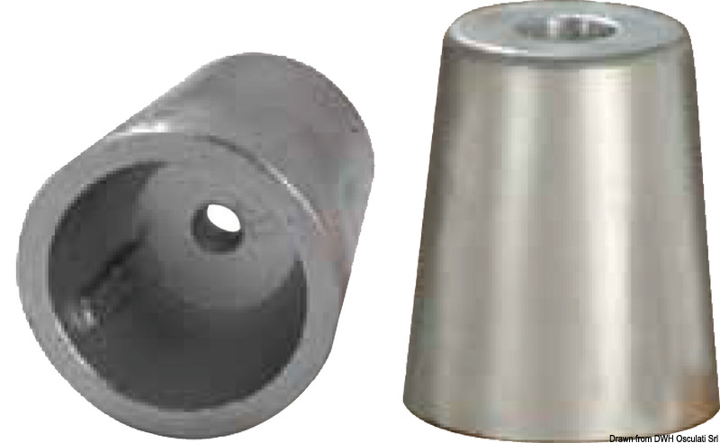 TECNOSEAL Osová línia Radice anóda 25 mm  Axis line Radice anode 25 mm Variant: Hliníková vlnitá anóda Radice Ø 83 mm