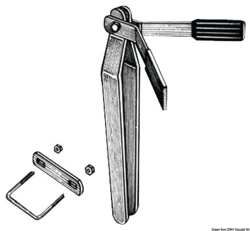 OSCULATI Kompletný držiak na luk H 50 cm  Complete bow holder H 50 cm