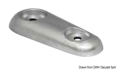 TECNOSEAL Oválna anóda typu Vetus 1000 g  Oval Vetus type anode 1000 g Variant: Hliníková anóda oválna Vetus 390 g