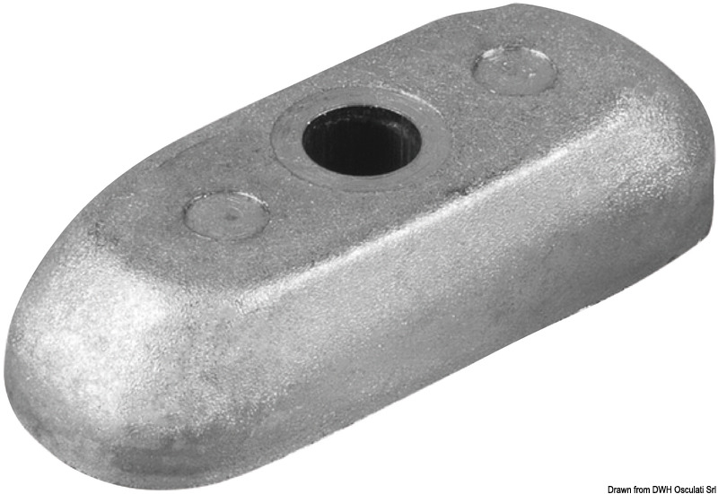 TECNOSEAL Dosková anóda 2/5 HP bez otvoru pre vložku Ø 7 mm  Plate anode 2/5 HP no insert bore Ø 7 mm