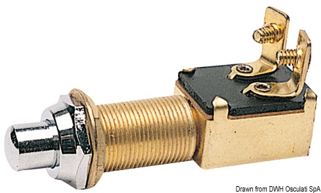 OSCULATI Tlačidlo chrómovaná mosadz 15 x 25 mm  Push button chromed brass 15 x 25 mm Variant: Tlakový spínač chrómovaná mosadz 15 x 25 mm