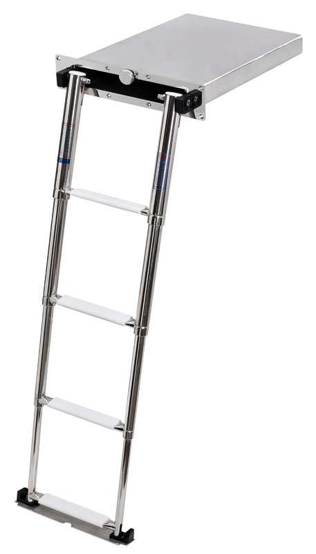 DOUGLAS MARINE 3-stupňový skladací rebrík  3-step foldaway ladder Variant: Teleskopický rebrík na kúpanie 4 stupne