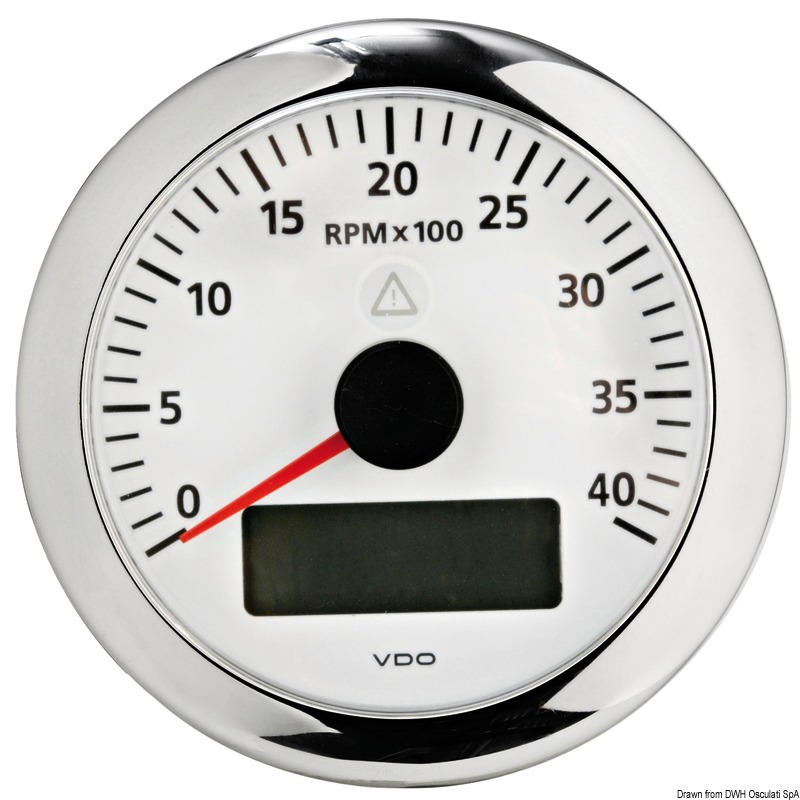 VDO MARINE VDO ViewLine počítadlo otáčok 4000 ot/min biela  VDO ViewLine RPM counter 4000 RPM white Variant: Voltmeter, biely 18/32 V