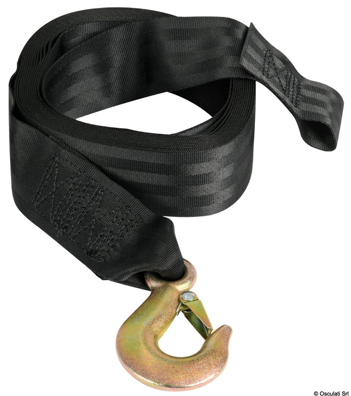 OSCULATI 6 m nylonový naviják popruh + ok  6 m nylon winch strap+shackle Variant: Popruh 6 m + karabína