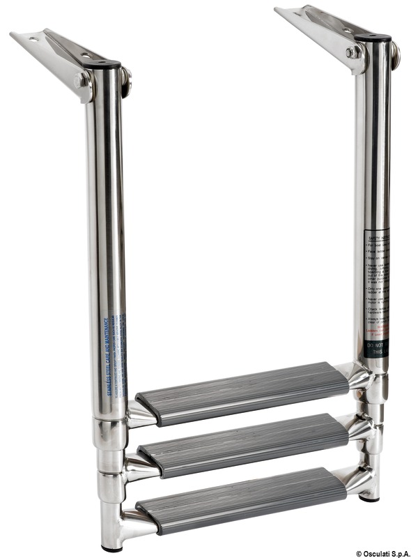 OSCULATI 3-stupňový teleskopický rebrík pre plošiny oválnych rúr  3-step telescopic ladder for platforms oval tubes Variant: Výsuvný 5-stupňový rebrík…