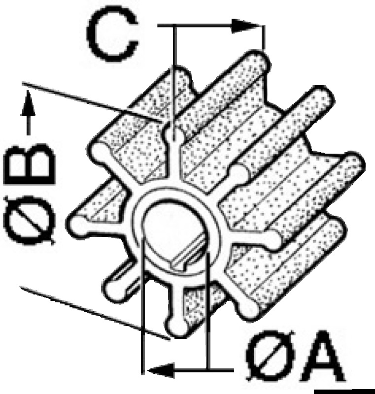 CEF MARINE obežné koleso YAMAHA/MARINER 3 HP  Impeller YAMAHA/MARINER 3 HP