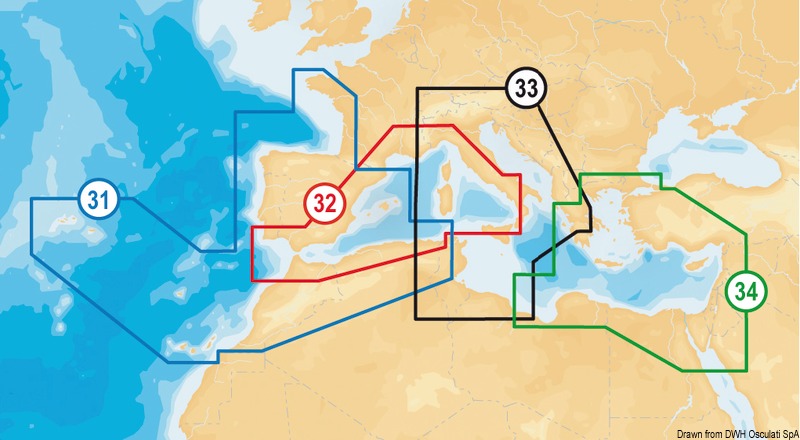 NAVIONICS Navionics XL9-43XG námorná mapa Stredozemné more, Čierne more, Kanárske ostrovy a Azory  Navionics XL9-43XG nautical chart Mediterranean,…