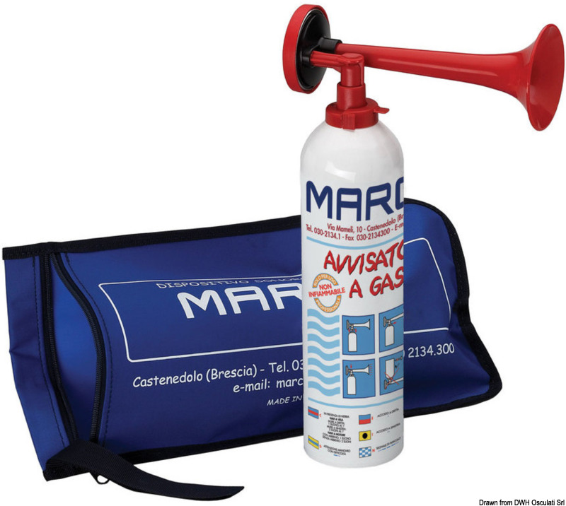 MARCO Prenosná plynová trúbka 400 ml s typovým schválením RINA  Portable gas trumpet 400ml type-approved RINA