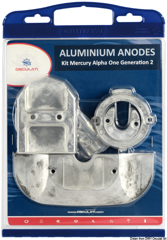 OSCULATI BY TENOSEAL Anódová súprava Alpha I zinok  Anode kit Alpha I zinc Variant: Anódová súprava Bravo III-04 Magnézium