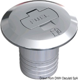 Palivová nádrž s priamym plnením 50 mm  Fuel straight deck filler 50 mm Variant: Zavádzacia dýza na vodu, priama 38 mm