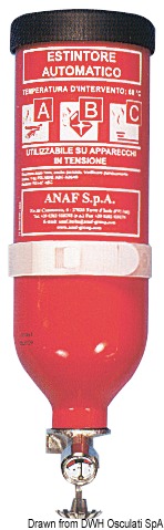 ANAF ANTINCENDI Rozprašovací práškový hasiaci prístroj valcový 1 kg  Spray powder extinguisher cylindrical 1 kg Variant: Práškový hasiaci prístroj v…