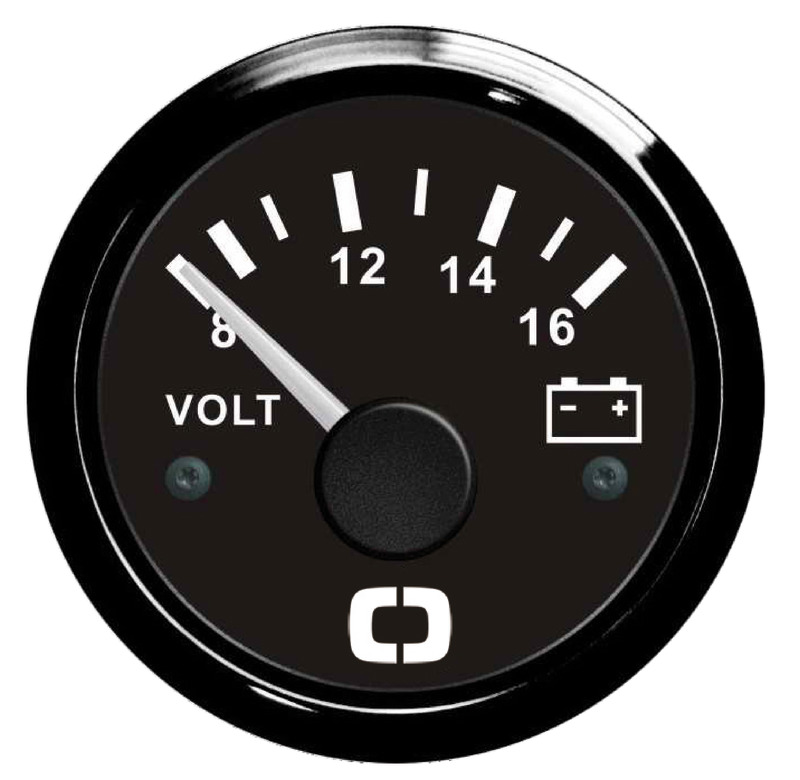OSCULATI Voltmeter 8/16 V čierny/čierny  Voltmeter 8/16 V black/black Variant: Voltmeter 18/32 V biely/lesklý