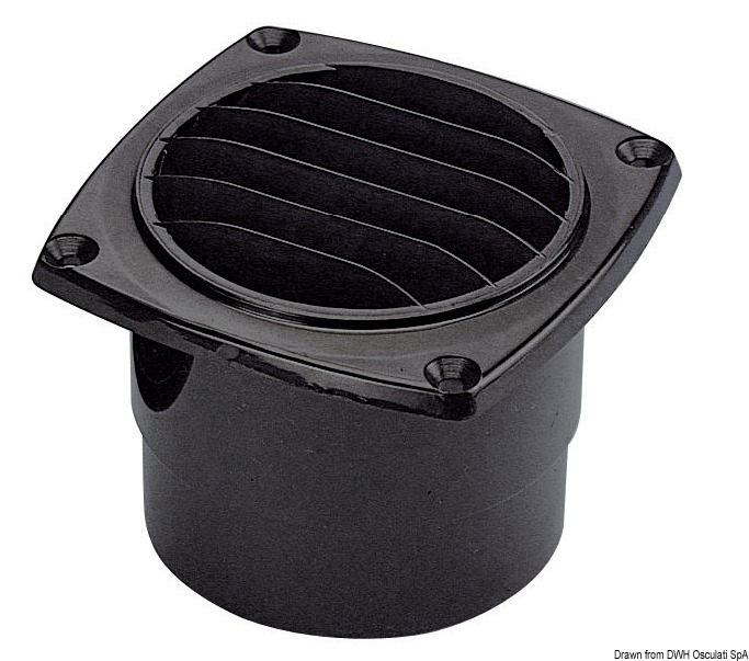 OSCULATI ABS hadica s golierom biela 92 x 92 mm  ABS hose vent w/collar white 92 x 92 mm Variant: Vetracia mriežka ABS s krúžkom, biela 126 x 126 mm