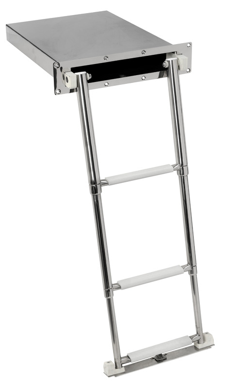 OSCULATI Skladací rebrík štandard AISI316 3 kroky  Foldaway ladder standard AISI316 3 steps Variant: Kúpací rebrík, skrytý štandard AISI316 4stu
