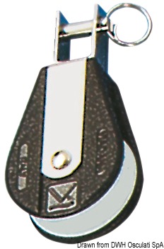 VIADANA Jednoduchý blok s U-fixnou výkyvnou hlavou A  Single block U-fixed toggle head A Variant: Dvojitý blok so spodnou konzolou a držiakom B