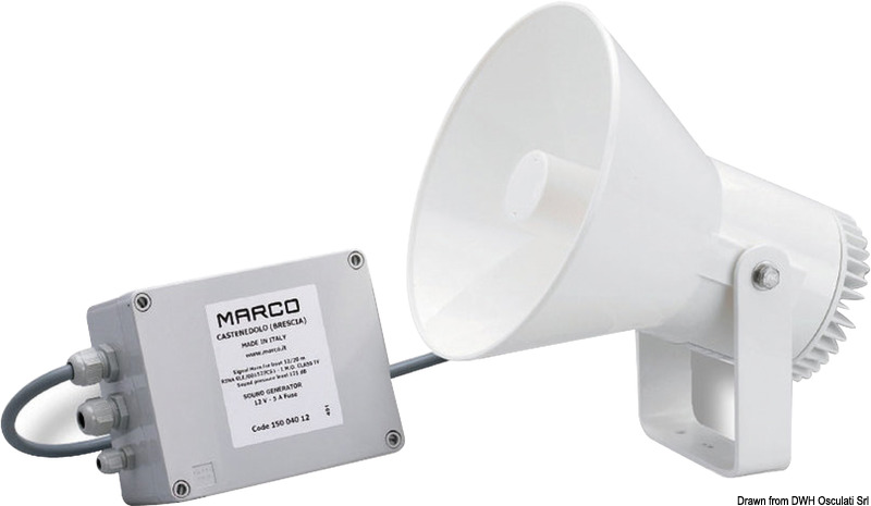 MARCO Elektrický klaksón zrkadlo leštené SS držiak 12 V  Electric horn mirror polished SS bracket 12 V Variant: Držiak elektrického klaksónu z VA…