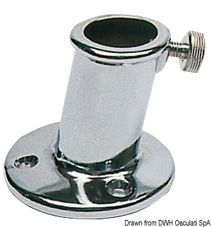 Zásuvka na vlajkovú tyč z chrómovanej mosadze Ø 20 mm  Flagspole socket chromed brass Ø 20 mm Variant: Držiak na vlajkový stožiar mosadzný,…