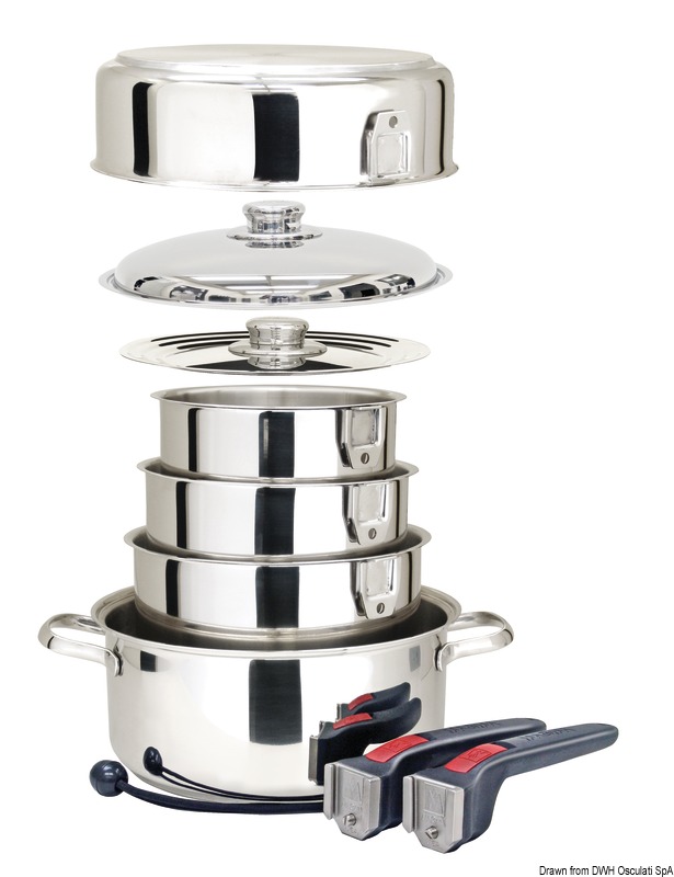 MAGMA EUROPE Stohovateľné hrnce/panvice SS vnútri  Stackable pots/pans SS inside Variant: Sada stohovateľných hrncov Keramický vnútrajšok