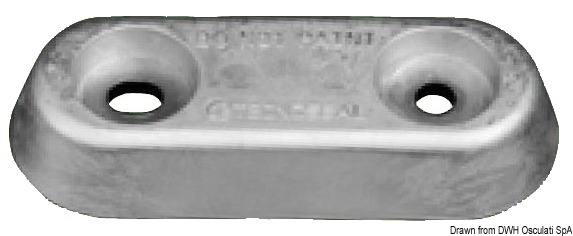 TECNOSEAL Oválna anóda typu Vetus 335 g  Oval Vetus type anode 335 g Variant: Hliníková anóda oválna Vetus 390 g