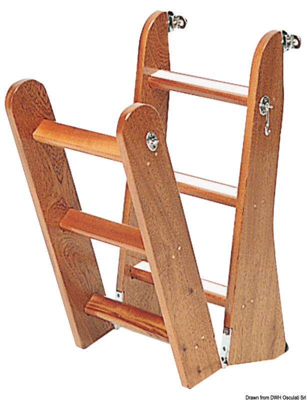 OSCULATI Mahagónový rebrík 4 stupne  Mahogany ladder 4 steps Variant: Mahagónový rebrík, 6-stupňový