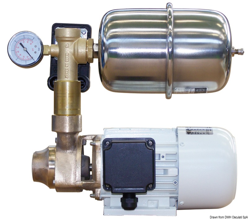 CEM ELETTROMECCANICA CEM čerpadlo na čerstvú vodu s nádržou 2l-SS 24 V 36 l/min  CEM fresh water pump w. 2l-SS tank 24 V 36 l/min