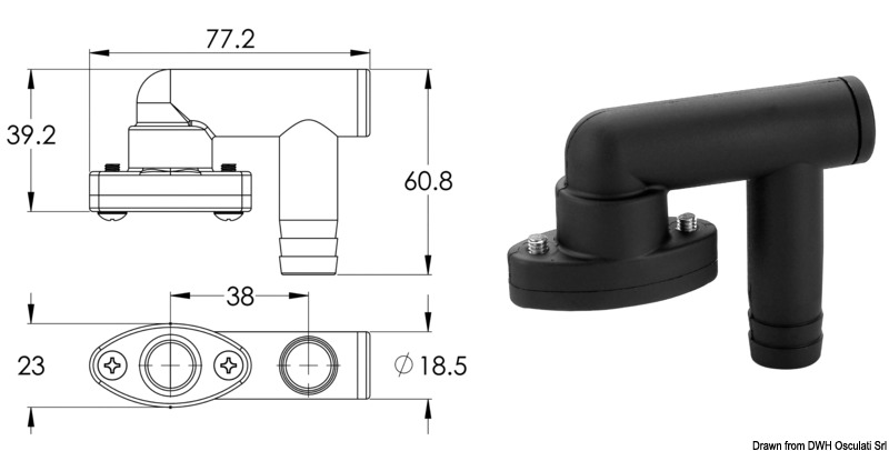 OSCULATI Odvzdušňovač Ø 16 mm  Vent trap Ø 16 mm