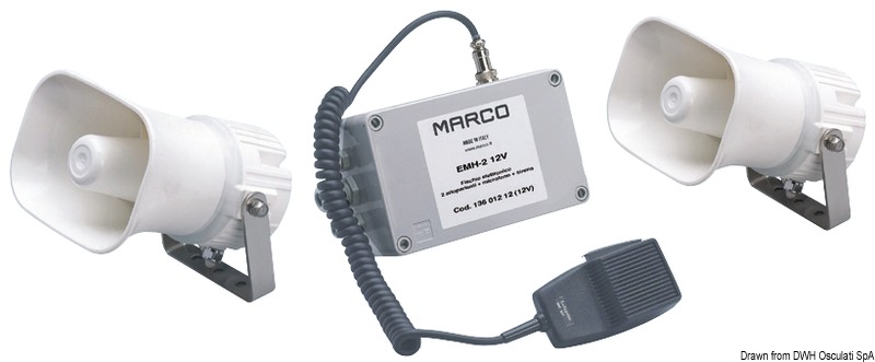MARCO Klaksón/píšťalka s 2 vodotesnými reproduktormi 12 V  Horn/whistle w/2 waterproof speakers 12 V Variant: Klaksón/píšťalka s 2 vodotesnými…