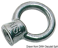 OSCULATI Závitové oko AISI316 26 mm  Threaded eyebolt AISI316 26 mm Variant: Krúžková matica AISI316 26 mm