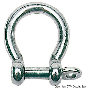 OSCULATI Predný ok AISI 316 4 mm  Bow shackle AISI 316 4 mm Variant: Zakrivený záves AISI 316 6 mm