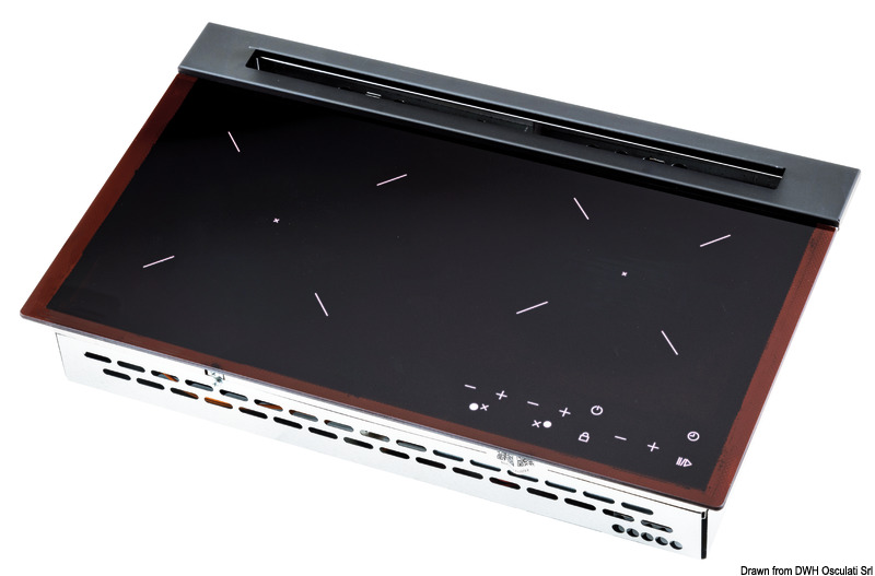 OSCULATI Plynová varná doska so sklenenou doskou 2 horáky 15 W  Gas hob w/glass top 2 burners 15 W Variant: Sklenená plynová varná doska 2 horáky 15 W